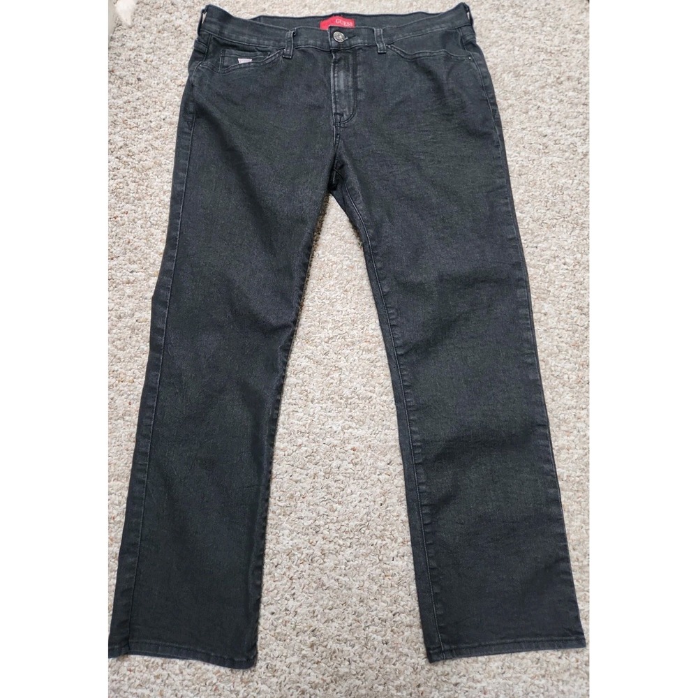 Guess Lincoln Men's Slim Straight 36x30 Flex Fit Black Jeans